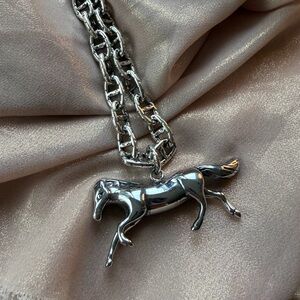 Silver Horse Pendant Necklace